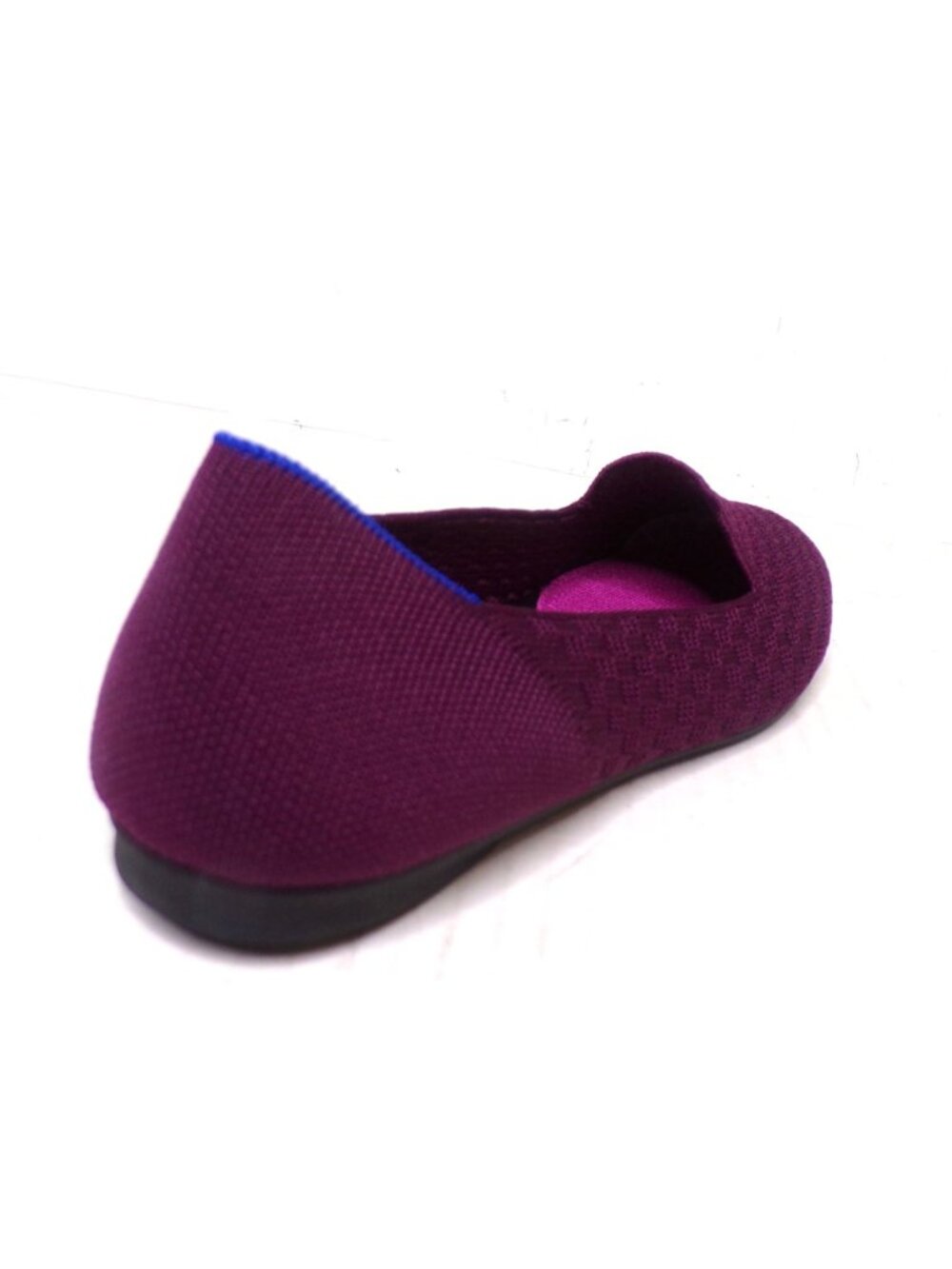 🆕ROTHY'S Almond Toe Quilted Lattice Loafer Shoe 8.5 Berry Burgundy Plum - Picture 7 of 8